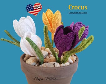 Crochet Crocus Flower photo tutorial