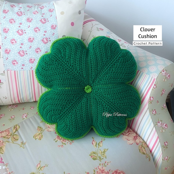 Motif de coussin feuille de trèfle au crochet - coussin trèfle - tutoriel photo