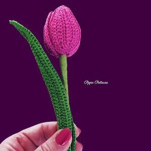 Crochet Tulip Pattern Crochet Flower Pattern photo tutorial crochet pattern for Decor, Bouquets and Arrangements image 3