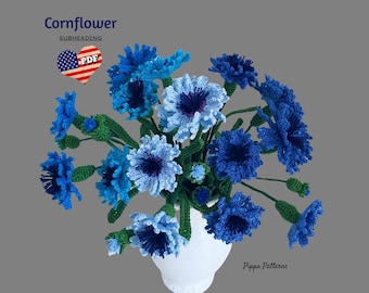 Crochet Cornflower Pattern: Photo Tutorial (PDF Download)