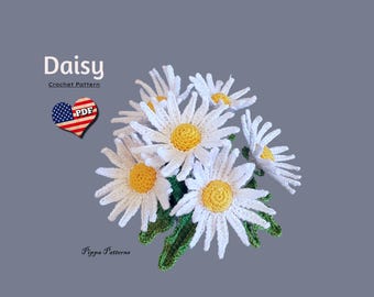 Crochet Wild Daisy - Crochet Flower Pattern -  Photo tutorial- Decoration