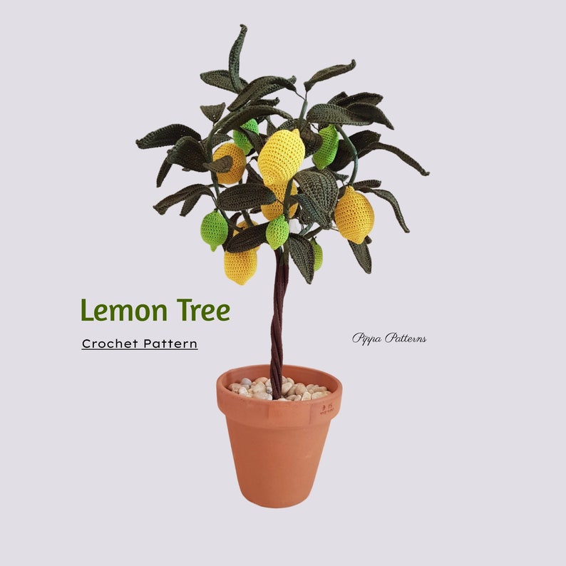 Crochet Lemon Tree Plant Flower Pattern photo tutorial image 1