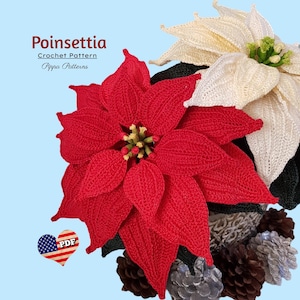 Crochet Christmas Poinsettia Pattern photo tutorial - christmas Star Flower Pattern