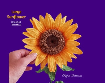 Crochet Sunflower Pattern - crochet pattern photo tutorial for Decor, Bouquets and Arrangements