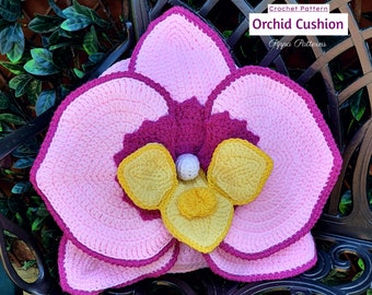Crochet Orchid Cushion - Orchid pillow - crochet - pohoto  tutorial - crochet pattern