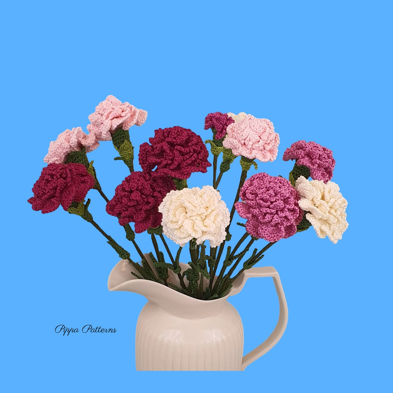 Crochet Carnation Pattern Photo Tutorial Crochet Pattern Etsy