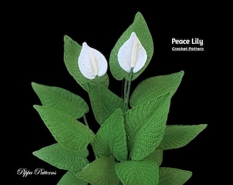 Gehäkelte Peace Lilie Muster Foto-Anleitung - Häkelpflanzenmuster