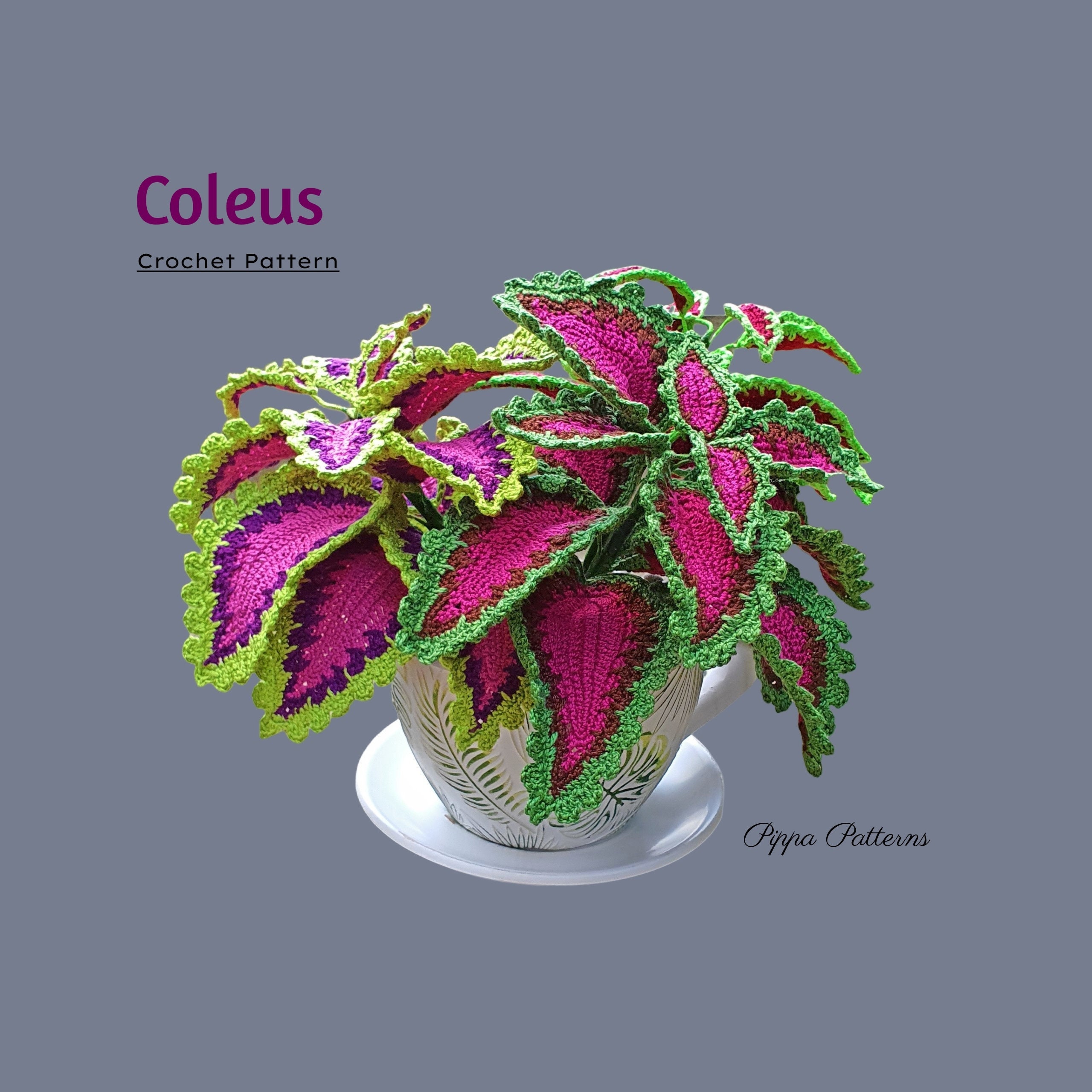 crochet coleus pattern photo tutorial crochet coleus plant - etsy