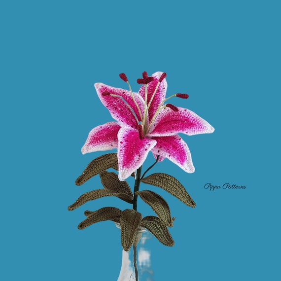 Crochet Stargazer Lily Flower Pattern Photo Tutorial - Etsy