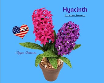 Crochet Hyacinth Flower Pattern photo tutorial for Decor, Bouquets and Arrangements