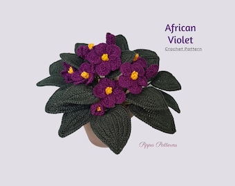 Crochet African Violet Flower Pattern  photo tutorial