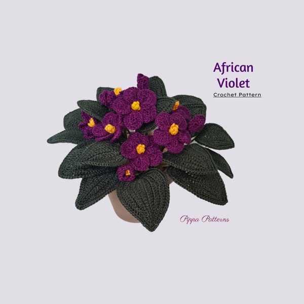 Crochet African Violet Flower Pattern  photo tutorial