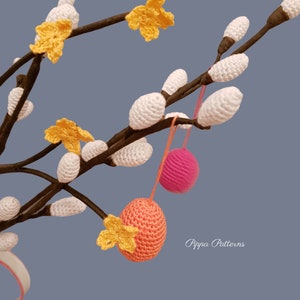 Easter Tree Crochet Pattern Pussy Willow Forsythia Easter Spring Egg photo tutorial image 5