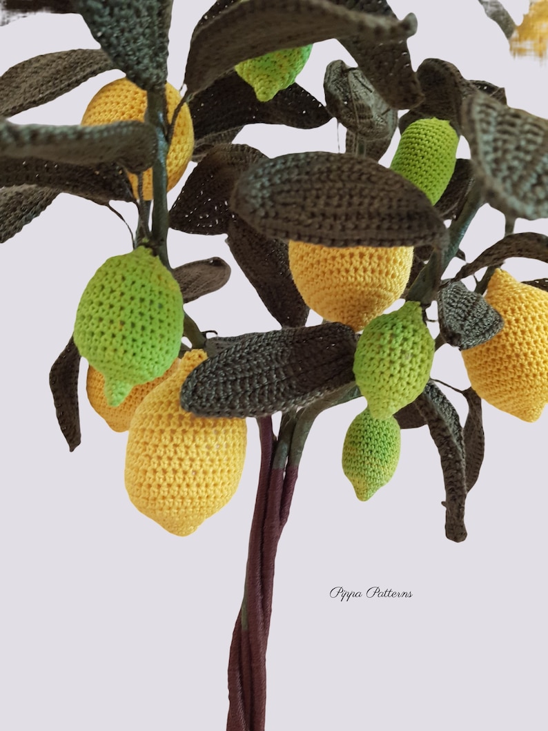 Crochet Lemon Tree Plant Flower Pattern photo tutorial image 2