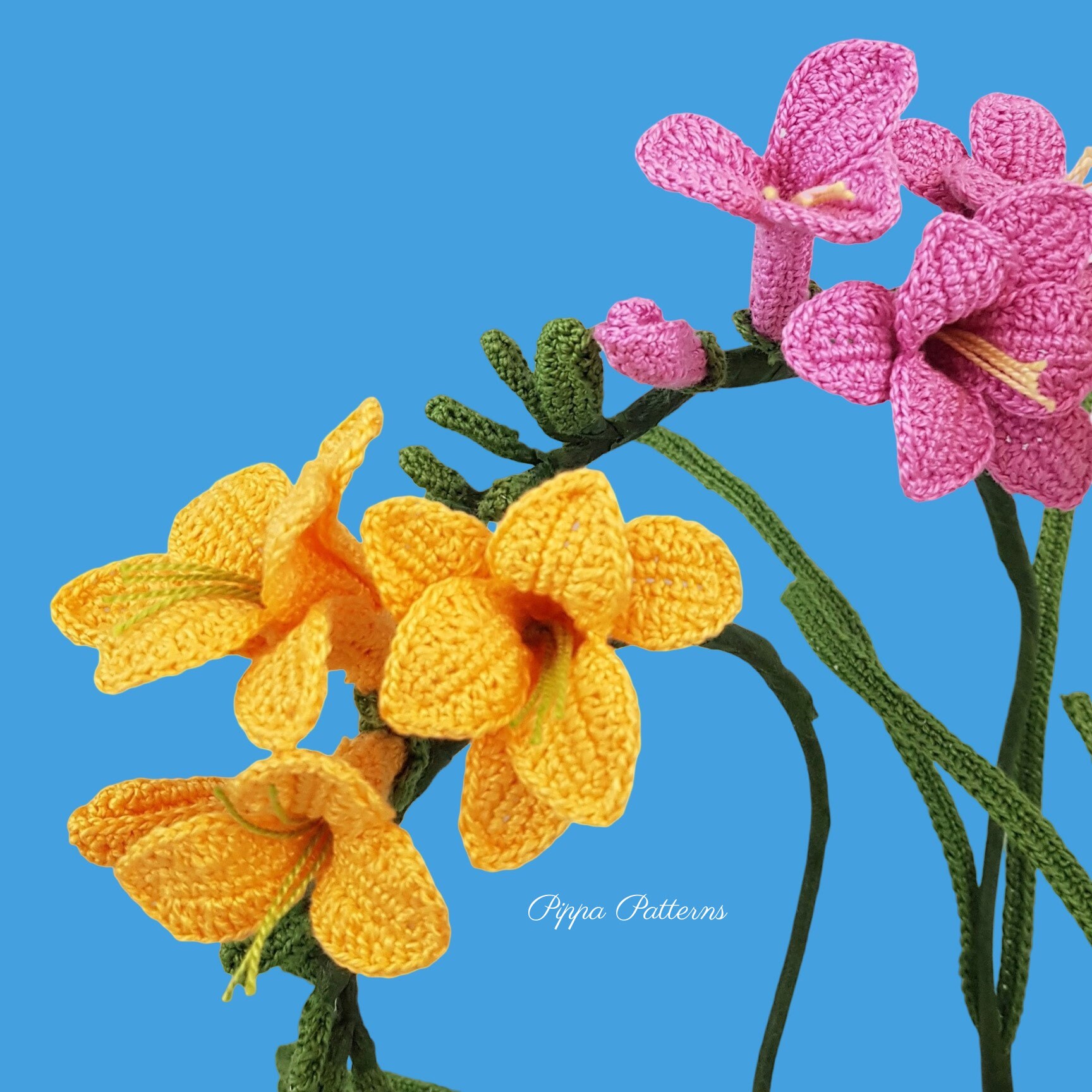 Crochet Freesia Flower Pattern Photo Tutorial for Decor Etsy UK