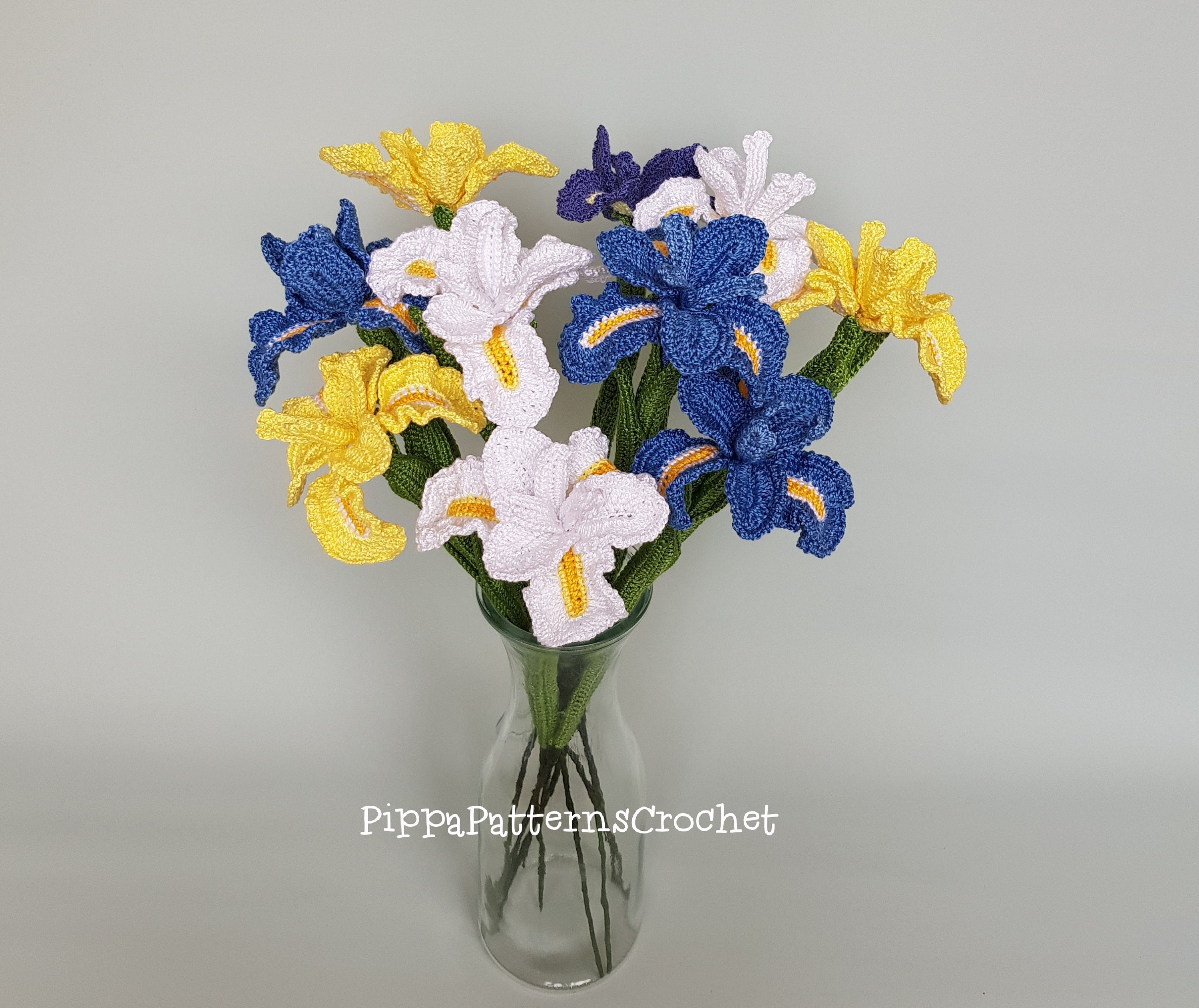 Crochet Iris Flower Pattern photo tutorial crochet pattern Etsy