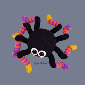Crochet Spider Cushion photo tutorial Spider Toy Spider Decoration crochet pattern image 4