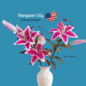 Crochet Stargazer Lily Flower Pattern photo tutorial