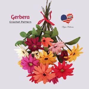 Gehaakte gerbera bloemenpatroon fototutorial Plant Decoratie Huis Tuin