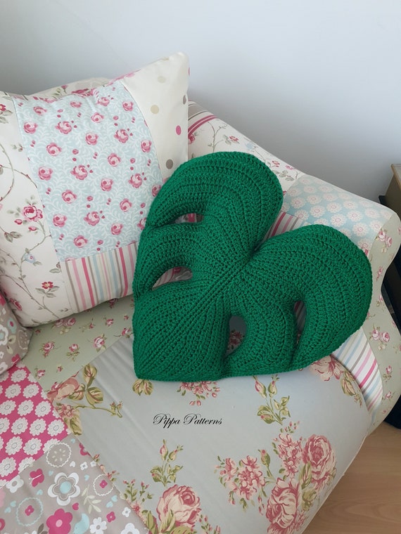 Monstera Blatt Kissen Muster hkeln - Etsy.de