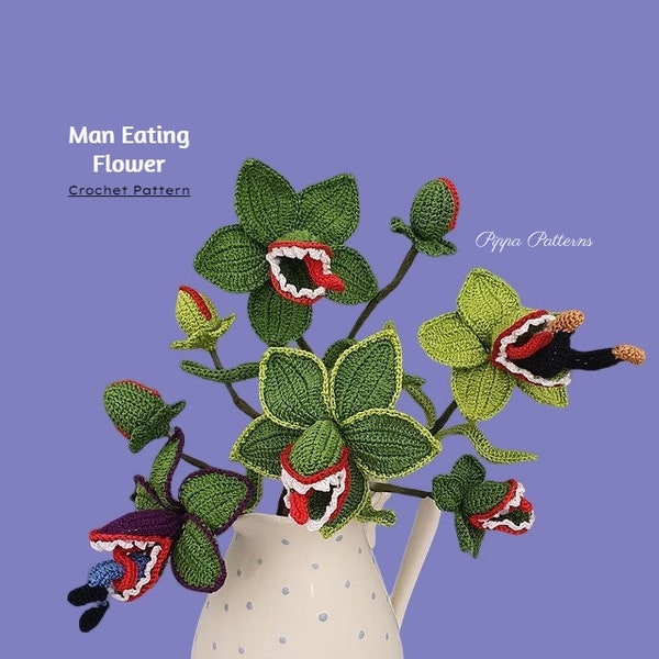 Modèle de bouquet homme mangeant des fleurs - tutoriel photo / modèle au crochet