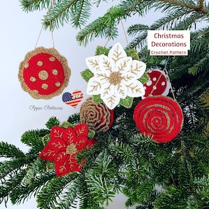 Weihnachtsdeko Fotoanleitung - Weihnachtsstern - Rose - Kröte Hocker Baumhänger