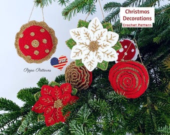 Christmas Decoration Photo tutorial - Poinsettia - Rose - Toad Stool Tree Hanger