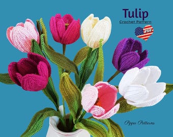 Crochet Tulip Flower Pattern photo tutorial