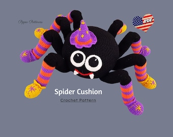 Crochet Spider Cushion Pattern: Photo Tutorial (PDF Pattern)