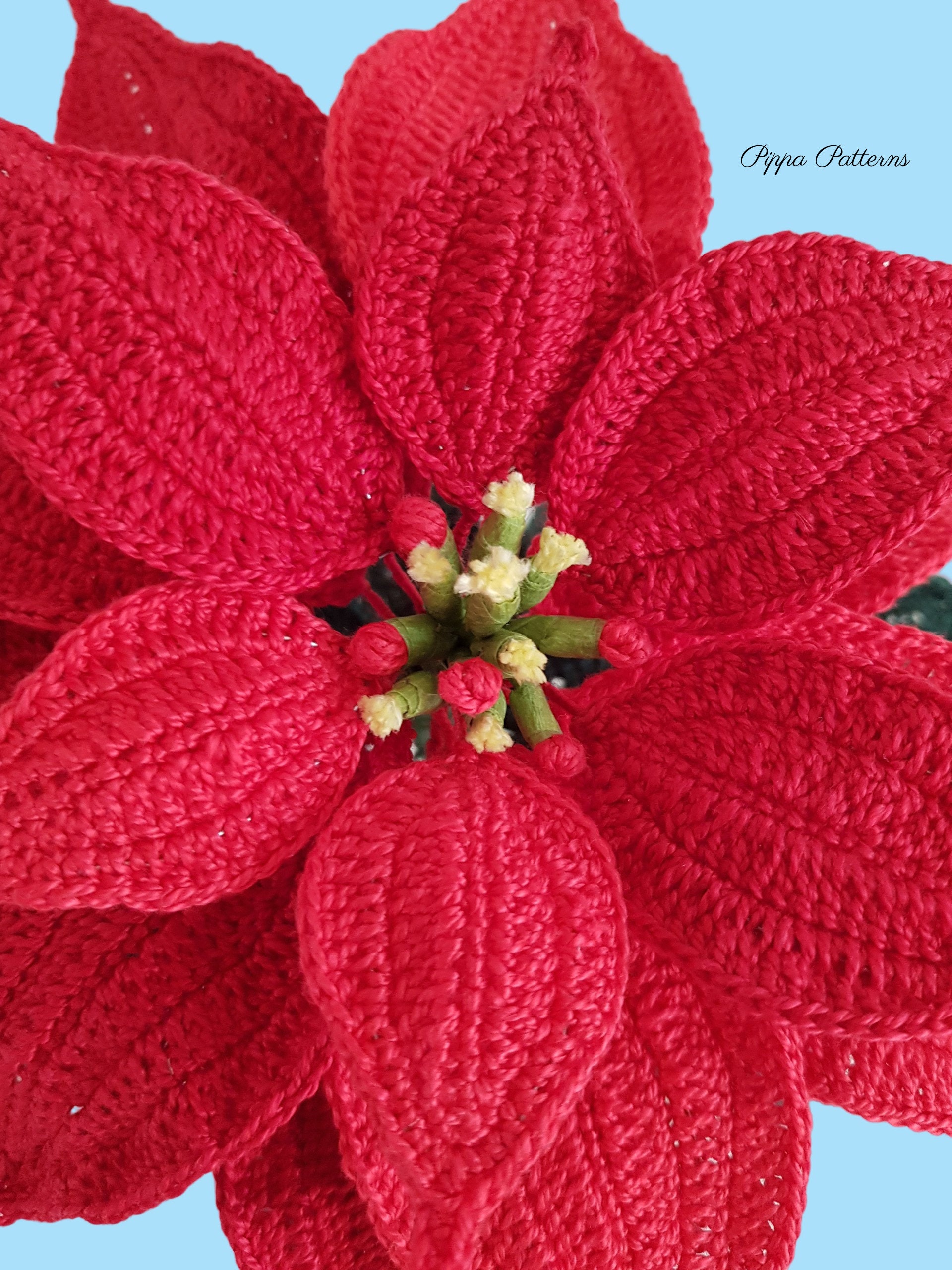Weihnachten Poinsettia Hkelanleitung: Foto-Anleitung (PDF-Hkelanleitung)  - Etsy.de