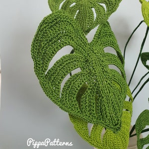 Foto-Tutorial zum Häkel-Pflanzenmuster Monstera/Schweizer Käse Häkel-Pflanzenmuster für Dekor, Blumensträuße und Arrangements Bild 5