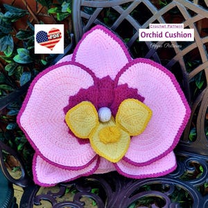 Crochet Orchid Cushion Pattern: Photo Tutorial (PDF Pattern)