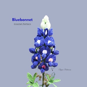 Crochet Bluebonnet Pattern  -  Crochet Flower Pattern - photo tutorial - crochet pattern for Decor, Bouquets and Arrangements