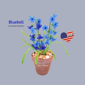 Crochet Bluebell Flower Pattern  photo tutorial Floral Arrangement