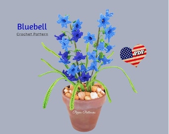 Crochet Bluebell Flower Pattern  photo tutorial Floral Arrangement