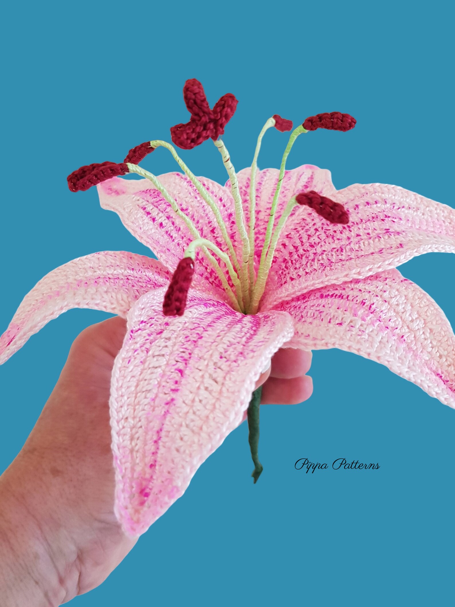 Crochet Lily Flower Pattern Photo Tutorial Tiger Lily Plant Etsy