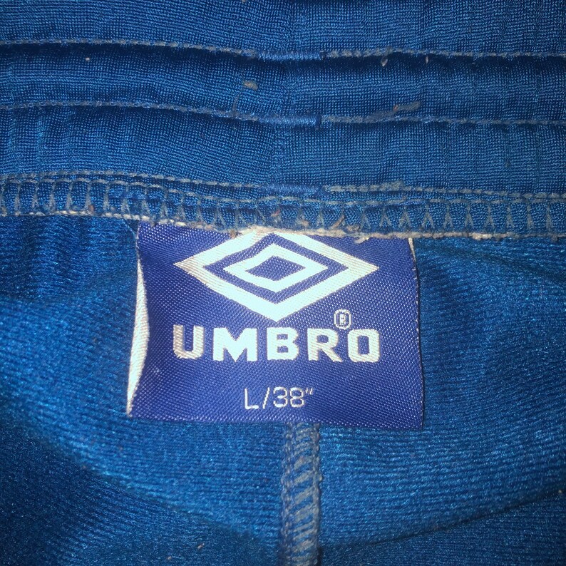 Umbro blue shorts Logo tracksuit vintage pants oversized shorts loungewear Sportswear Track Stripes high waisted size L