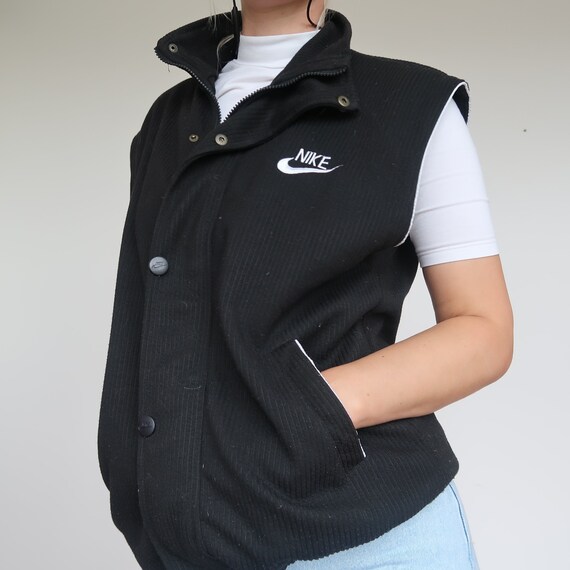Vintage y2k Nike Puffer Down Gilet Body Warmer Cream - Depop