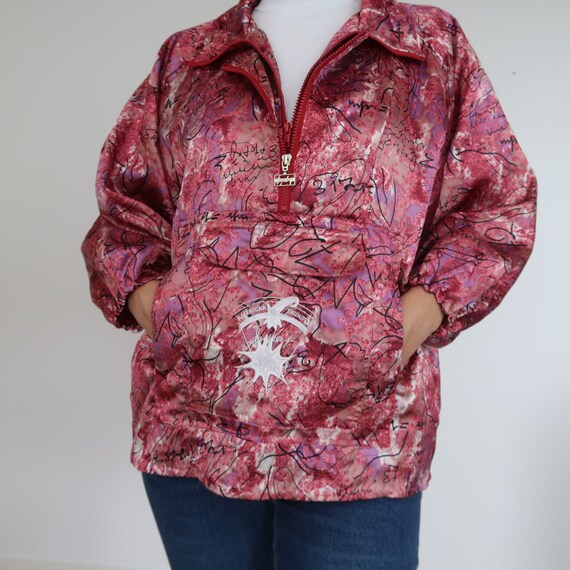 FONG LENG unique exclusive pull silky 90s half zip