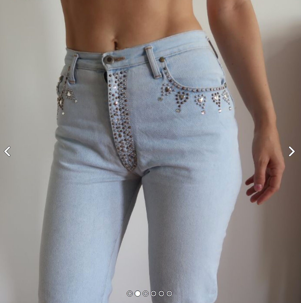 Vintage Diamond Stud Light Wash High 