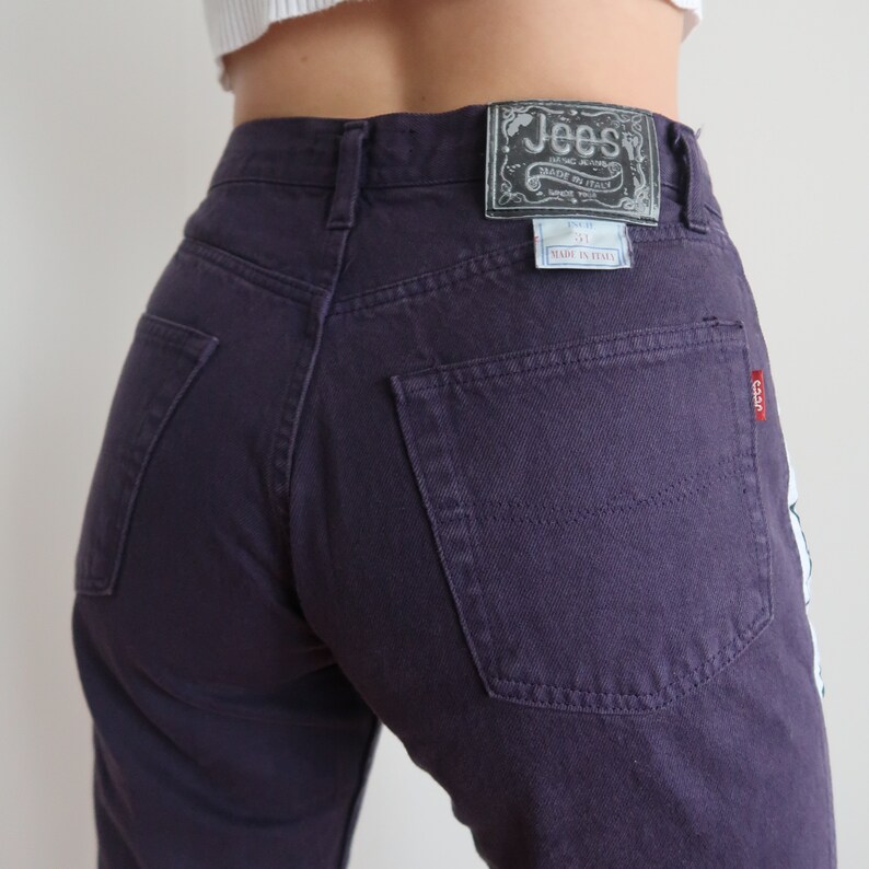 Vintage High Waisted Dark Purple Jeans with tags Etsy