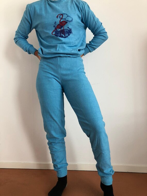 rare deadstock tracksuit 70's terry cloth trackpan