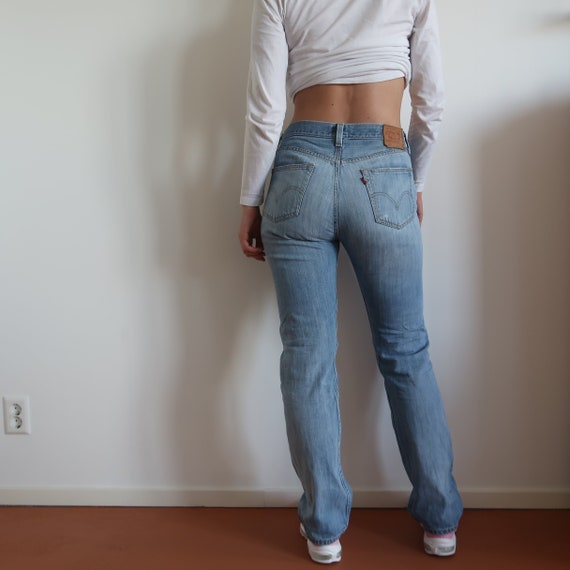 C A Vintage Cintura Alta Azul Denim Jeans Pantalones Etsy