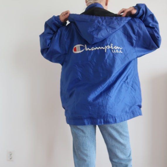 champion blue windbreaker