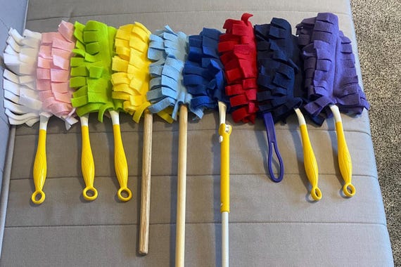 Fleece Wand Duster Refills: Reusable, Washable, Double-Sided, Fits Swiffer Wands and Generic Prong Wands