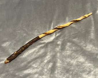 18” vine strangled cherry wood wand with citrine crystal