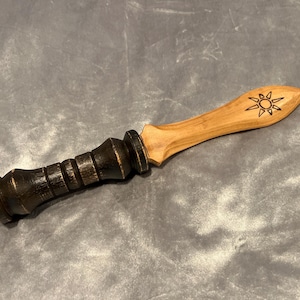 12” Hickory Athame with black handle (not sharpened)