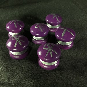 Hand painted decorative knobs/hardware -  rune series