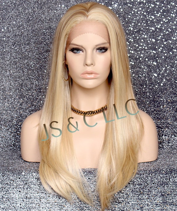 Human Hair Blend Hand Tied Full Lace Front Wig Heat OK  display picture 2