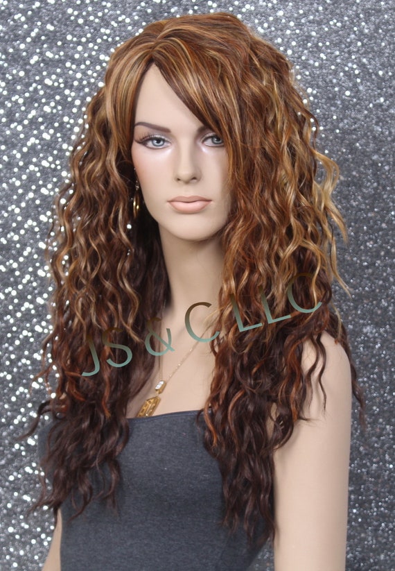 Human hair blend caramel brown wig with bang. Human hair blend caramel brown wig with bang. for Sale in  main image 2